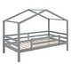preview thumbnail 41 of 46, Twin over Twin Sturdy Wood Bunk Bed with Roof, Slide and Ladder, White
