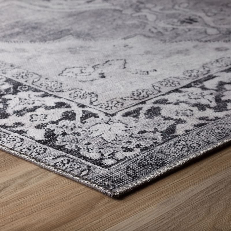 Addison Kensington Casual Medallion Non-skid Area Rug