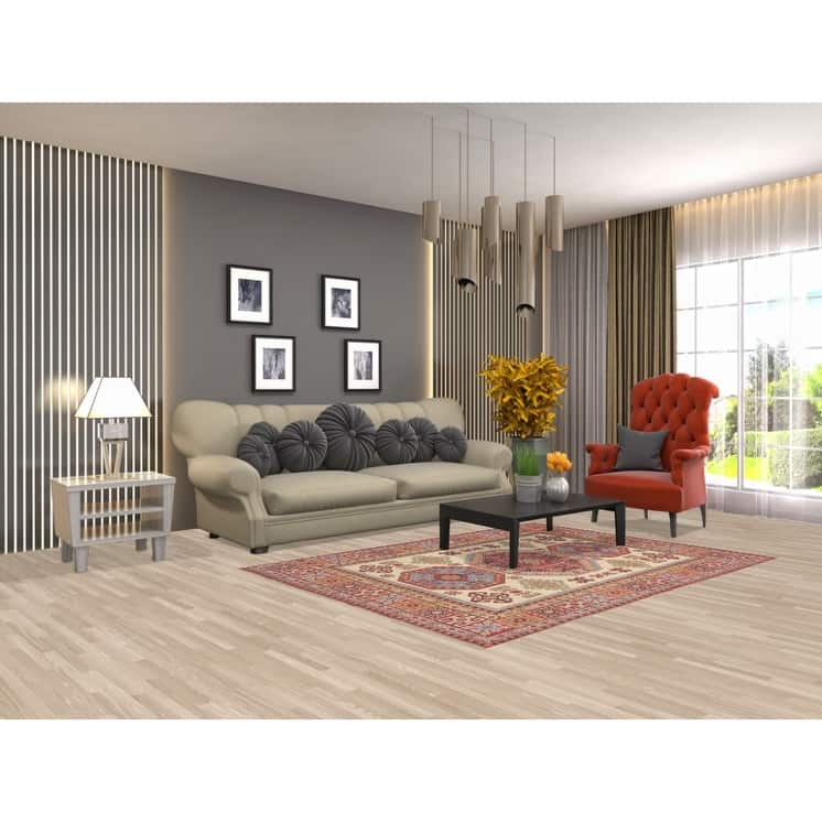 Kazak Area Rug Handmade Living Room Wool Carpet - 4'10" x 6'8"