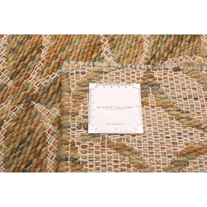 ECARPETGALLERY Braid weave Sienna Olive Wool Rug - 5'0 x 7'7