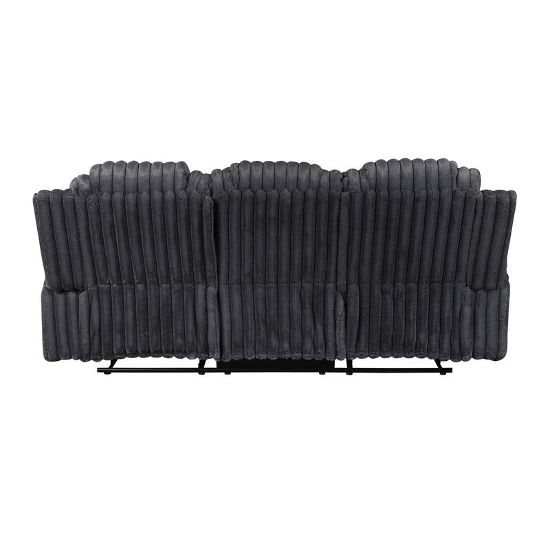 Brynda 84.5" Corduroy Manual Double Reclining Sofa with Cup Holders