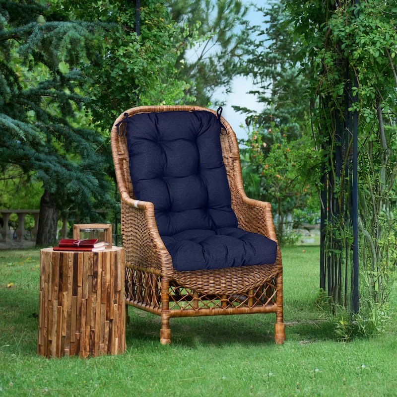 Aoodor Outdoor 42"x 20" x5" Tufted Back Cushions Patio Replacement Chair Cushion, Set of 2