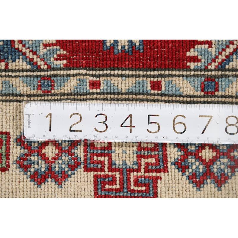 Geometric Kazak Runner Rug Handmade Oriental Wool Carpet - 2'9" x 9'8"