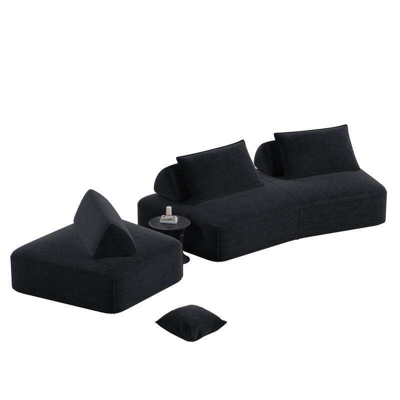 Luxury Oversized Modular Sectional Sofa,139" Chenille Upholstered Couch with Removable Backrests, Convertible Chaise Lounge