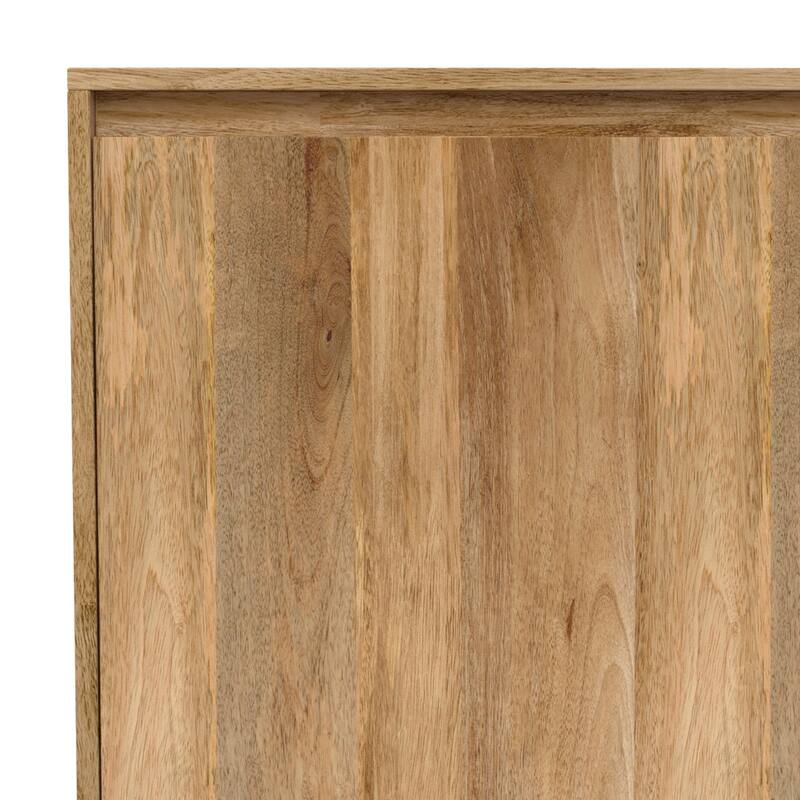Simpli Home Fallon SOLID MANGO WOOD & Iron 60x18" Rectangle Contemporary Sideboard Buffet in Natural - 60 inch Wide