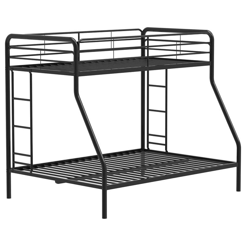 Carson Metal Bunk Bed - Glossy Black - Full