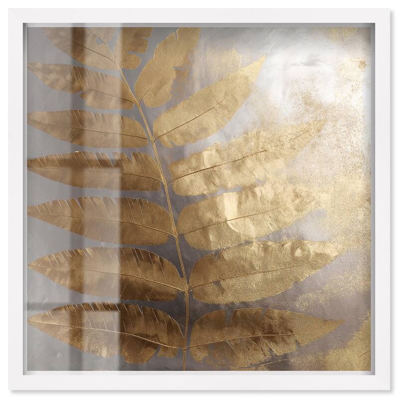 Golden Canopy (II) Shadowbox by Art Remedy - White - 30" x 30"
