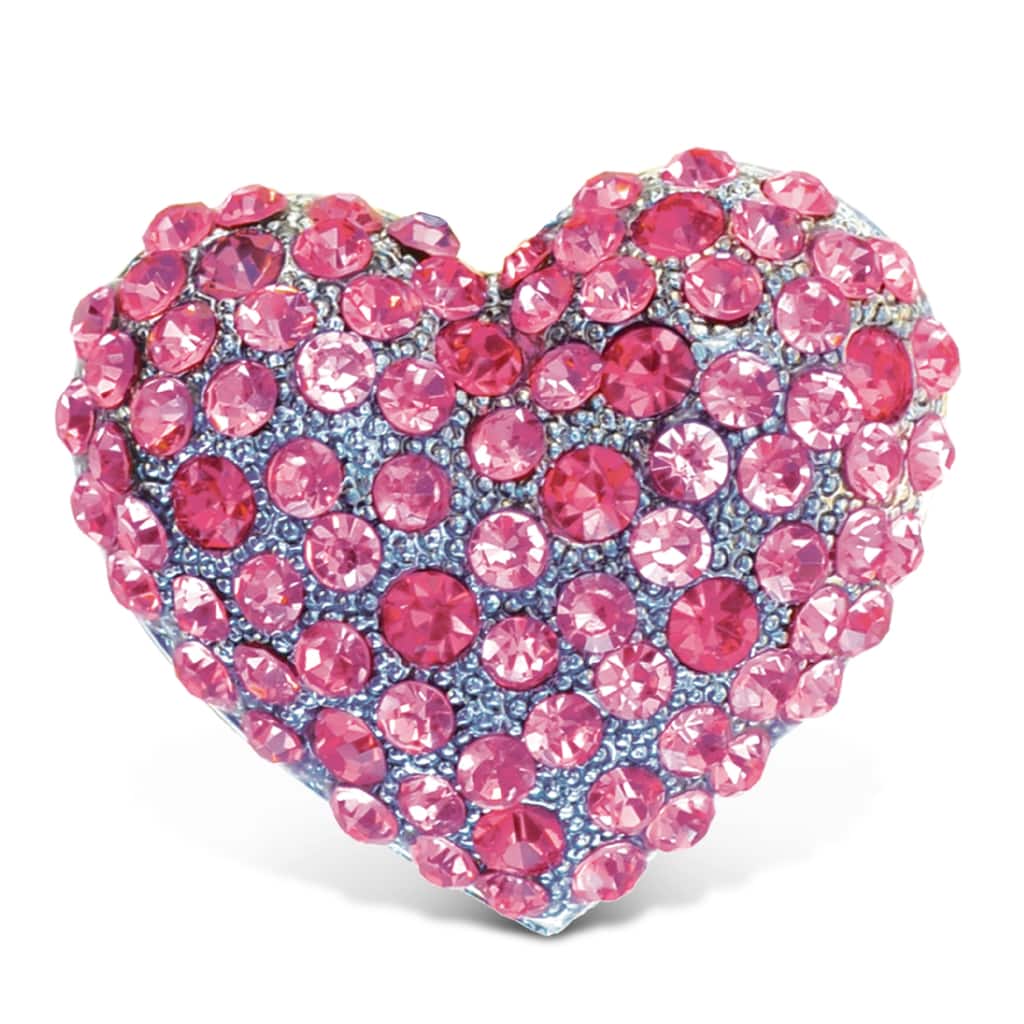 CoTa Global Pink Heart Sparkling Refrigerator Magnet with Crystals - 1.25 Inch