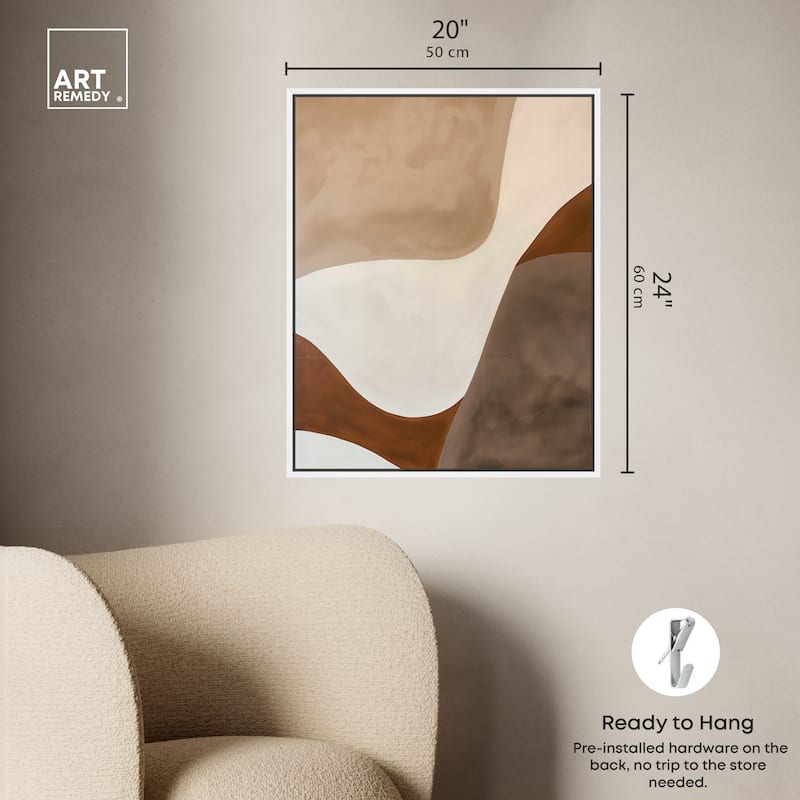 Art Remedy Dream Away Framed Abstract Shapes 1 Piece Canvas Wall Art