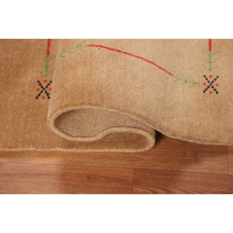 Striped Gabbeh Indian Foyer Rug Handmade Wool Carpet - 3'11"x 5'7"