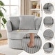 preview thumbnail 35 of 54, Oversized 43" W Plush Corduroy Recessed Arm Swivel Barrel Chair