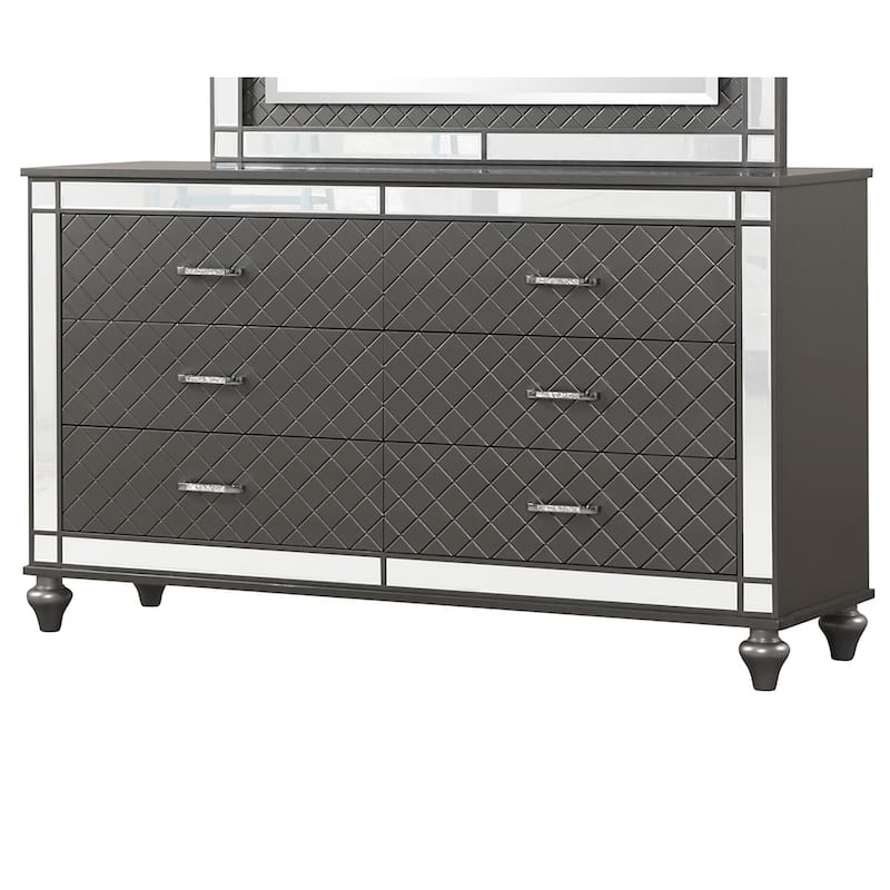 Livorno Gunmetal 6-Drawer 62 in. W Dresser