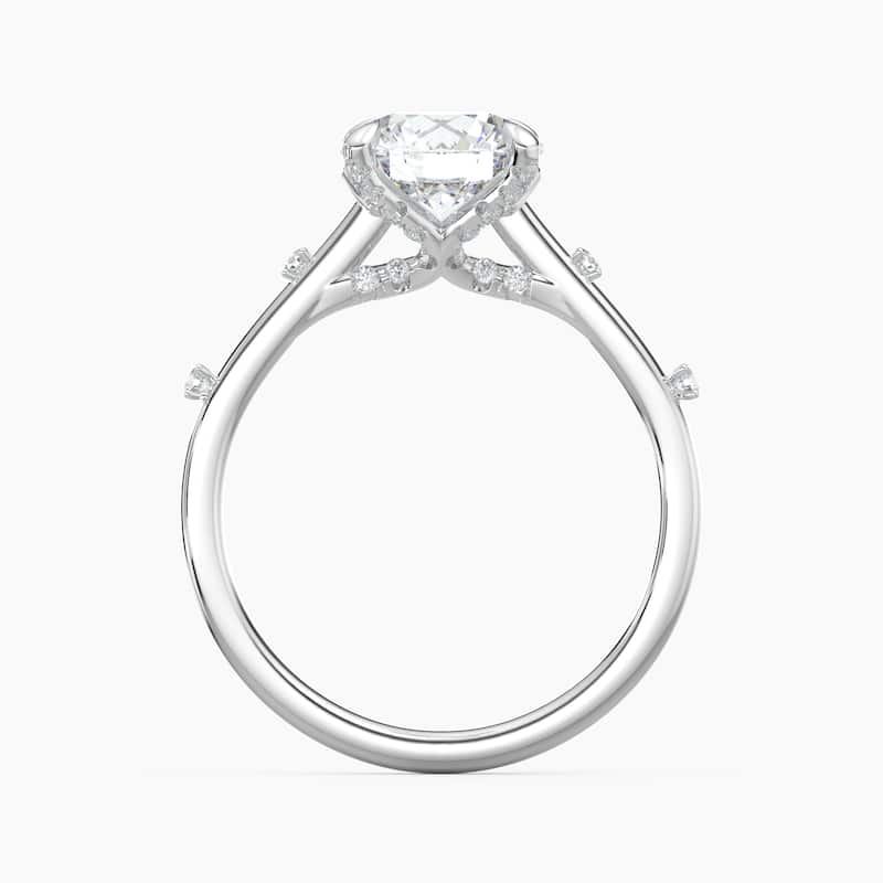 Auriya 14k Gold Petite Diamond Station Round Lab Grown Engagement Ring 1.00 to 5.00 ct. tw. (F-G, VS)