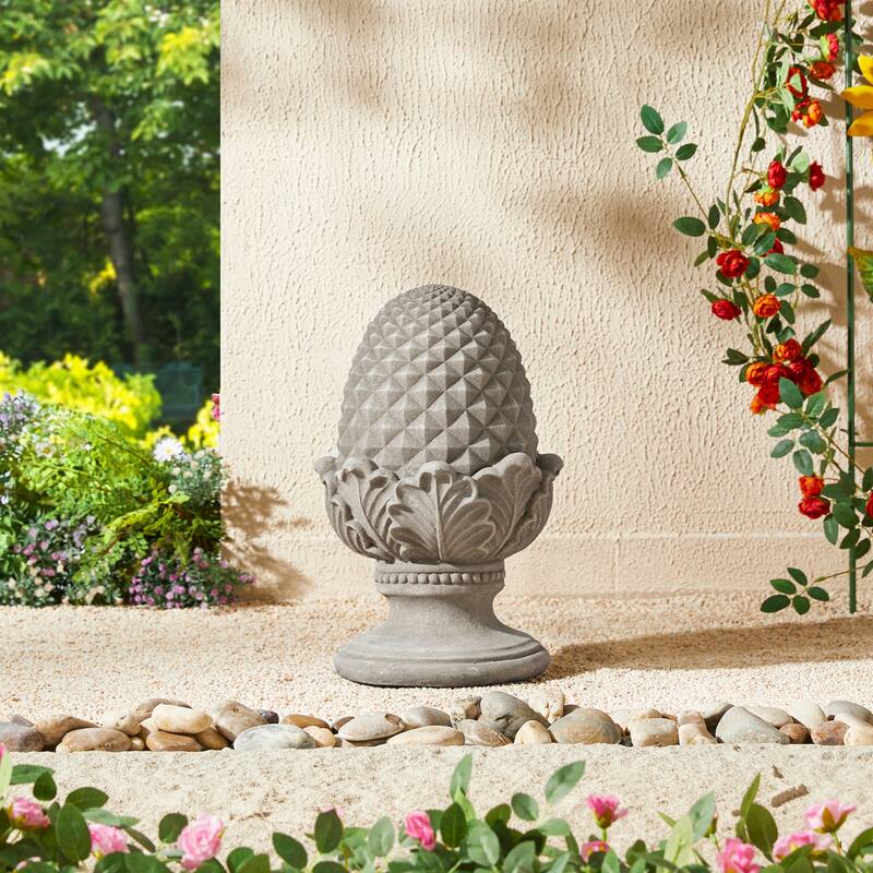 Glitzhome 16.5"H MGO Finish Artichoke Garden Statue Coastal Sculpture Indoor Outdoor
