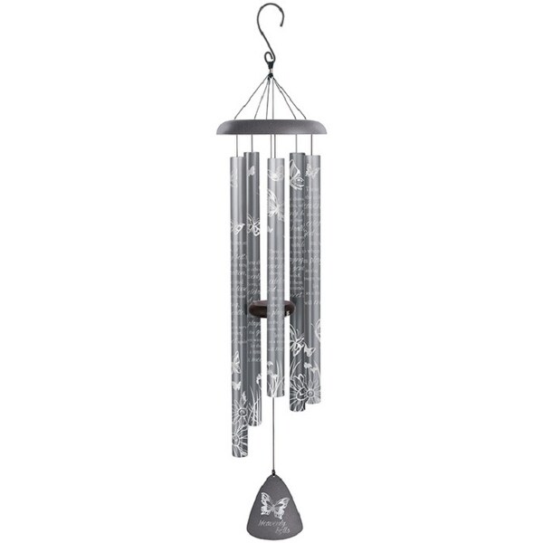 44” Silver and Black Heavenly Bells Wind Chime - N/A
