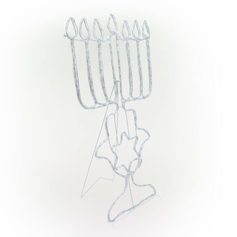 Alpine Corporation Hanukkah Decoration with Blue and White LED Lights