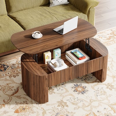 47.2-Inch Lift Top Coffee Table With Hidden Storage Compartment