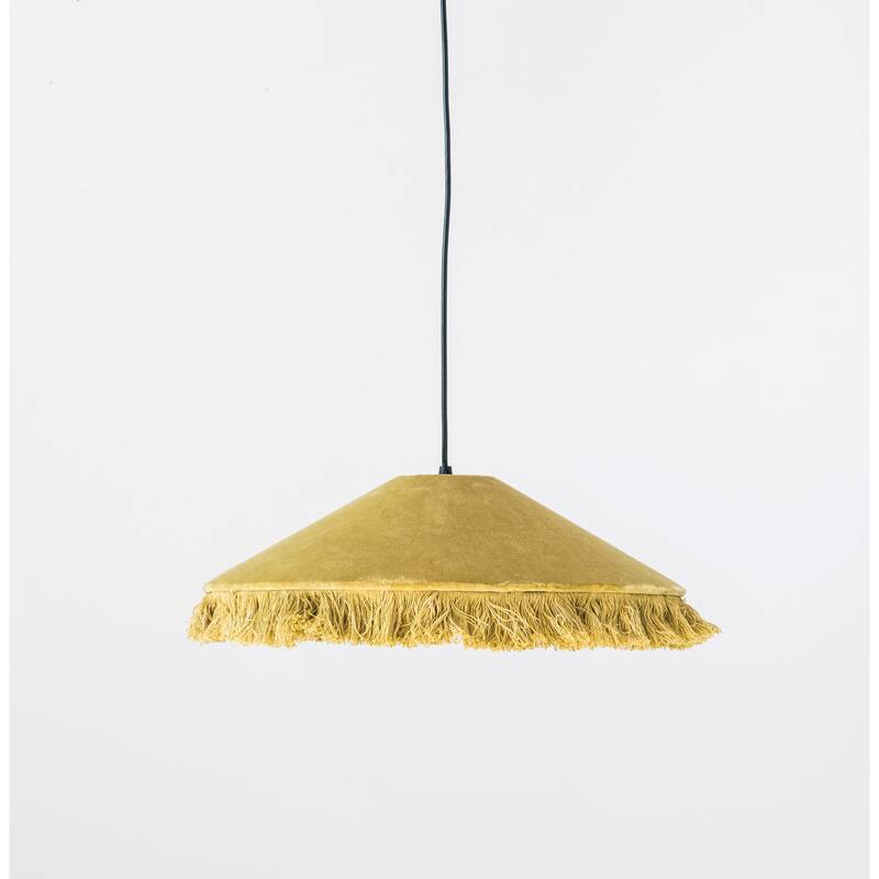 Mid Century Velvet Ceiling Light with Tassels