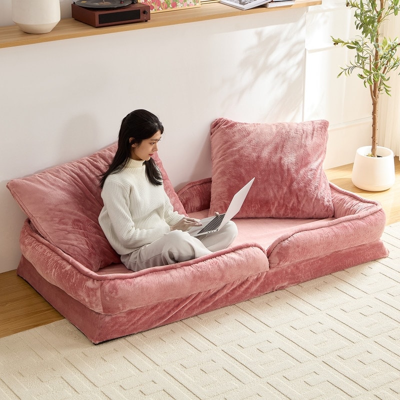 Versatile Foldable Lazy Sofa,3-in-1 Fold Small Tatami Sofa Bed,Lounge Chair Sofa, Human Friendly Pet Beds Lazy Sofa