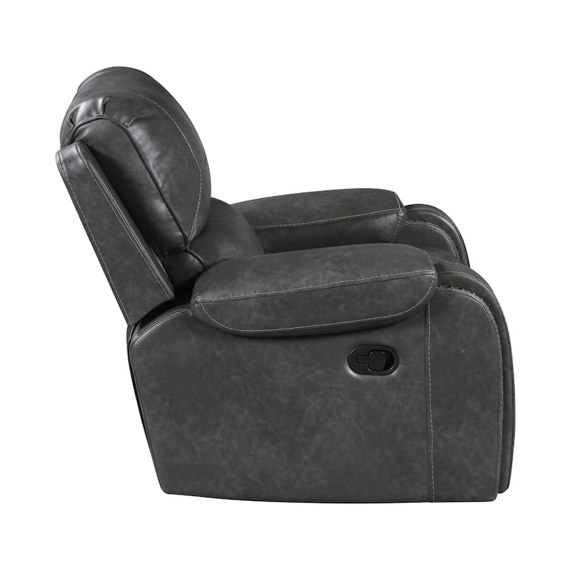 Ashton 40.5" Faux Leather Swivel Glider Recliner - 360-Degree Swivel