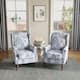 Upholstered Nailhead Trim Armchair Wingback Accent Chairs Set of 2