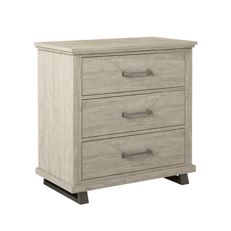 Contemporary 32" Wide Nightstand with 3 Drawers