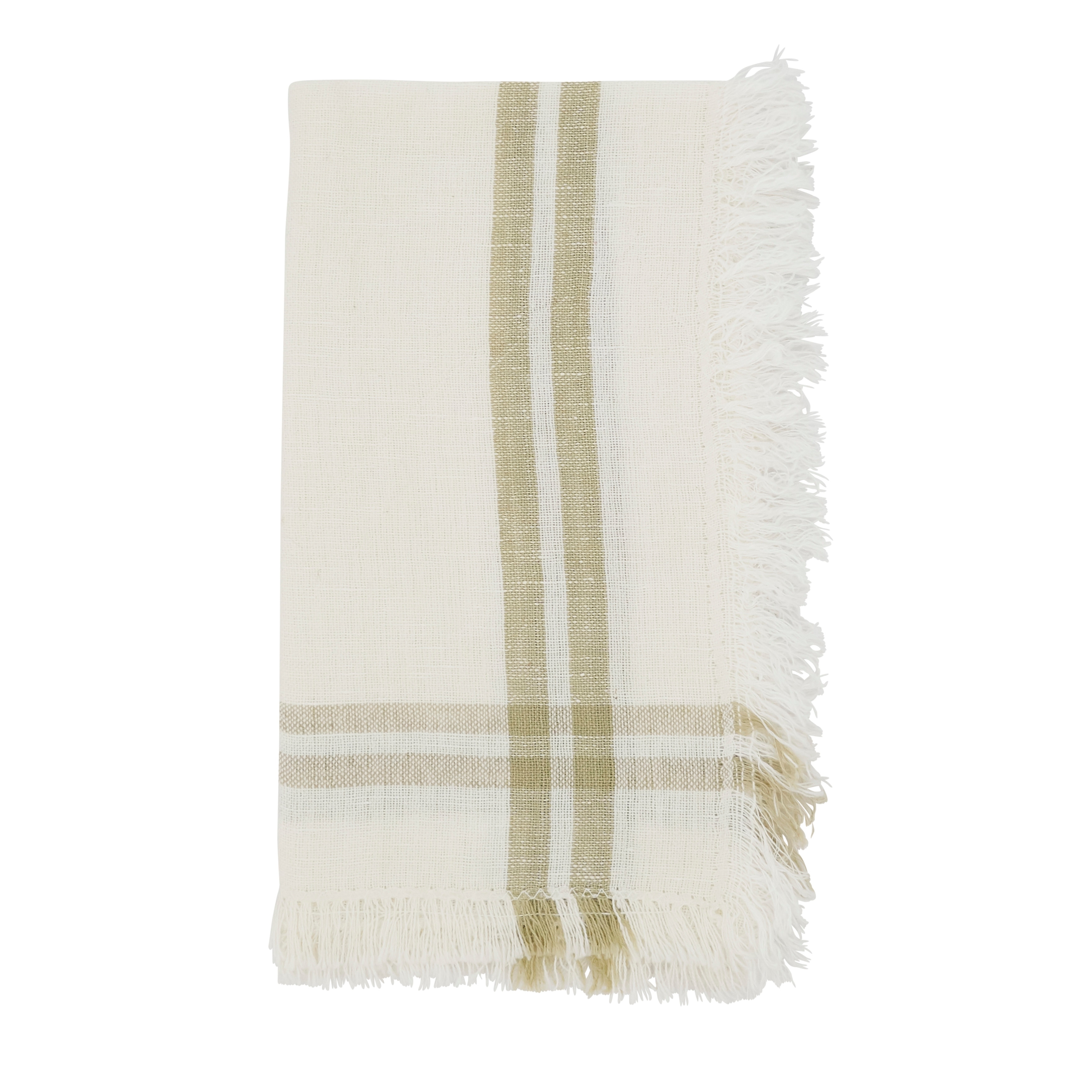 Trendy Fringed Stripe Napkin (Set of 4) - 20"x20"