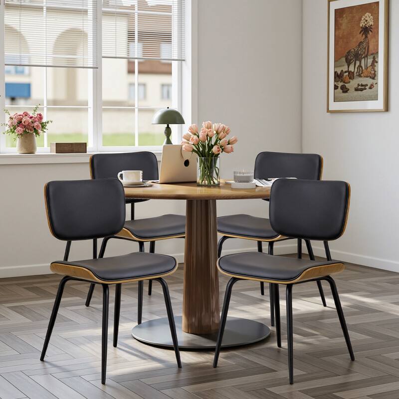 Faux Leather Upholstered Dining Chairs Set of 2/4 - 33.5"H x 19.3"W x 23"D