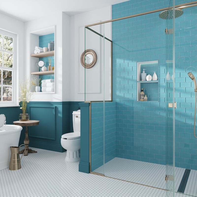 Apollo tile 3" x 6" Colorway Glossy Sky Blue Glass Tile (5 sq ft/case) - 40 Pack