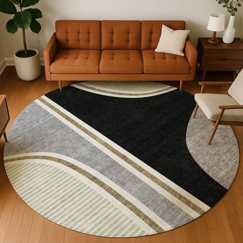 Machine Washable Indoor/ Outdoor Contemporary Keely Chantille Rug