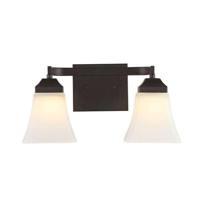 Staunton Iron/Glass Modern Cottage LED Vanity Light, Oil Rubbed Bronze by JONATHAN Y