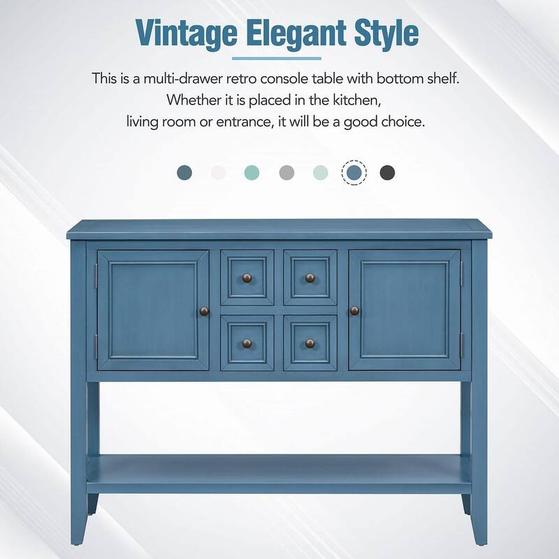 Elegant Storage Dresser with 4 Small Drawers and Bottom Shelf for Bedroom