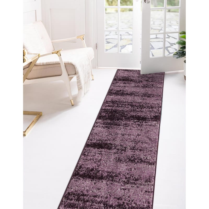 Contemporary Weby Collection Area Rug - 2'x8' - Violet