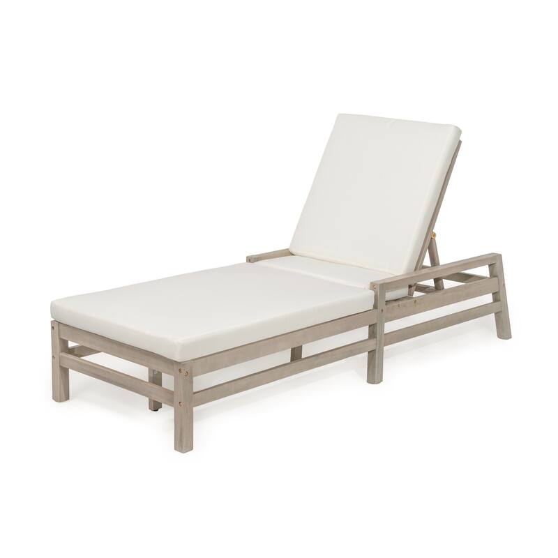 5-Position Adjustable Outdoor Chaise Lounge with Plush Cushions by Leisure Zone