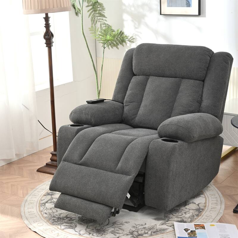 Power Lift Recliner Chair for Elderly, Classic Single Sofa,Home Theater Seat with 2 Cup Holders, Side Pockets, Remote Control