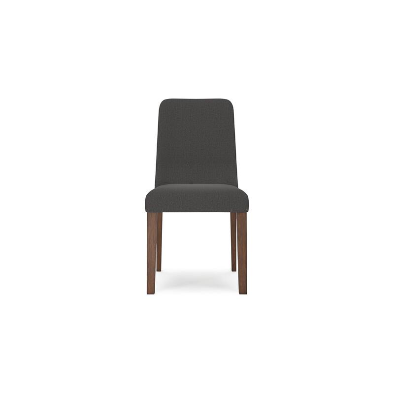 Jeyn Dining Side Chair Set of 2, Solid Wood, Charcoal Gray Polyester