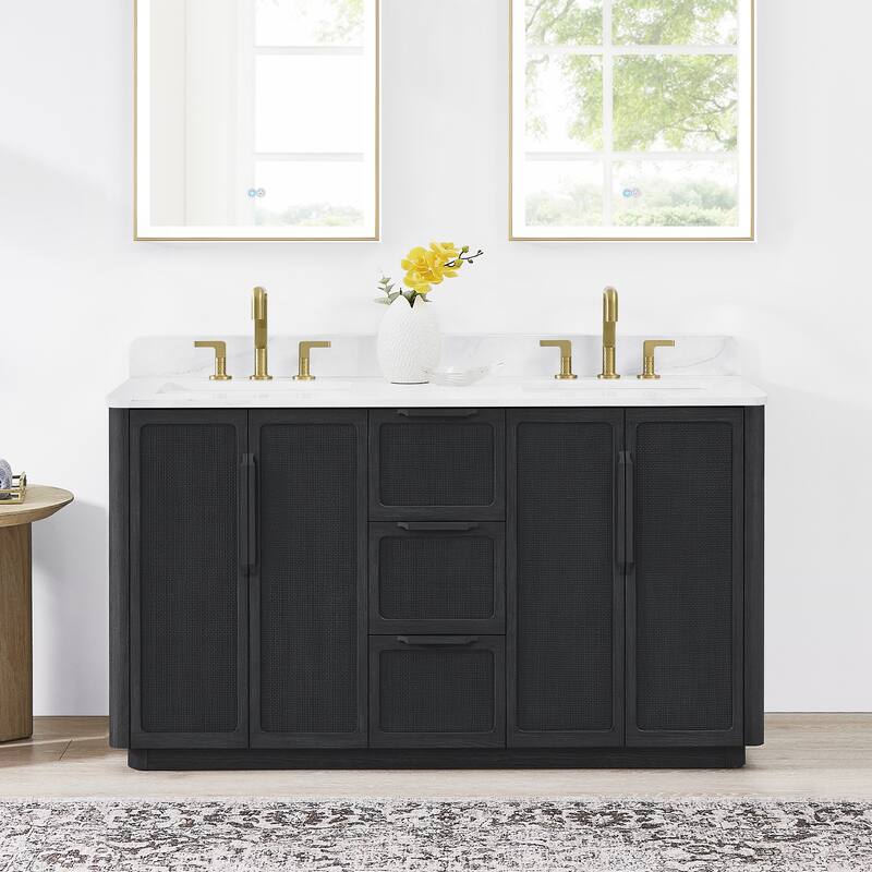 Busan Bath Vanity with White Quartz Stone Top without Mirror