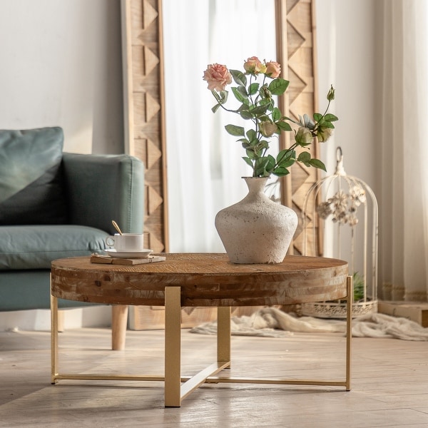 Low circle coffee table top