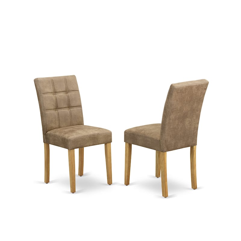 East West Furniture Dining Table Set Includes a Round Dining Table and Chairs, Oak (Pieces Options)