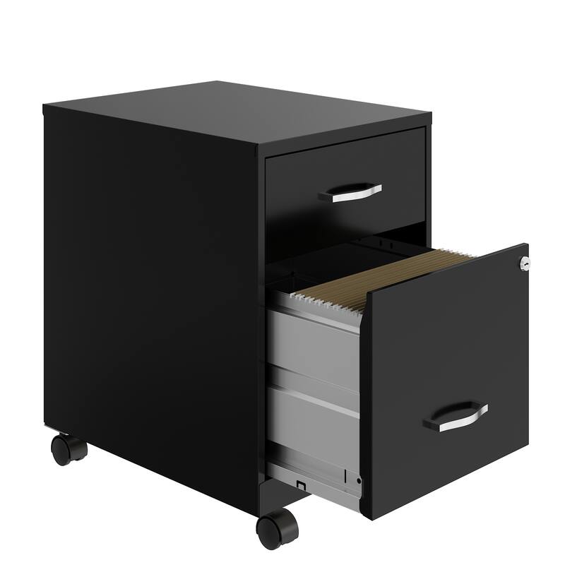 Space Solutions 18" Deep 2 Drawer Letter Width Mobile Vertical File Cabinet with Accessory Drawer