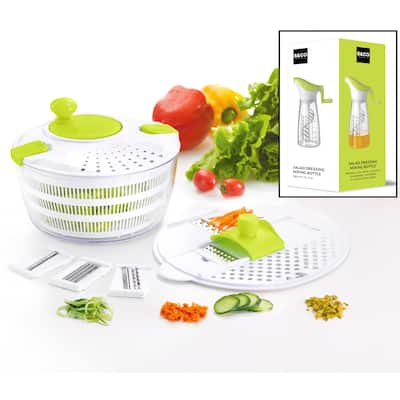 Best Rated Salad Spinner. Salad Maker. Vegetable Washer and Lettuce Crisper BPA Free. Dressing Bottle Included
