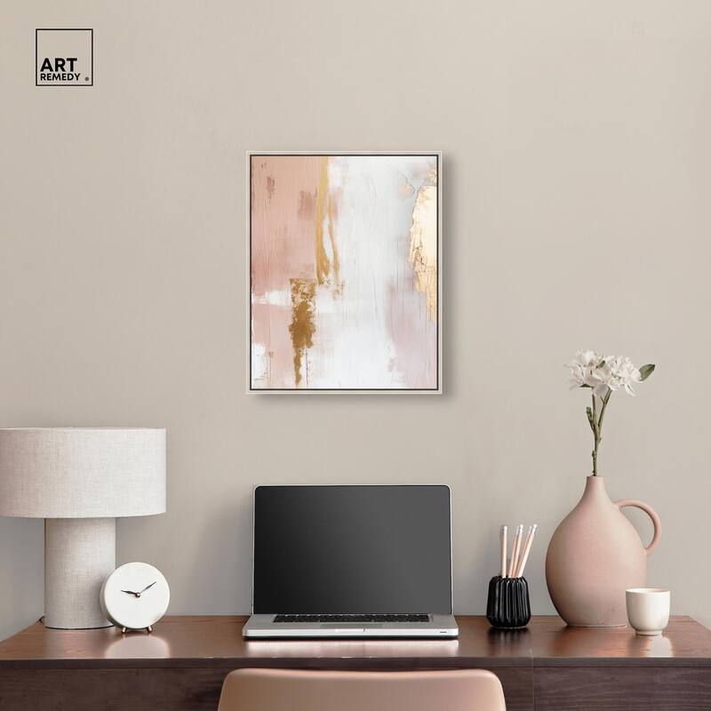 Golden Glow on Pink Canvas by Art Remedy