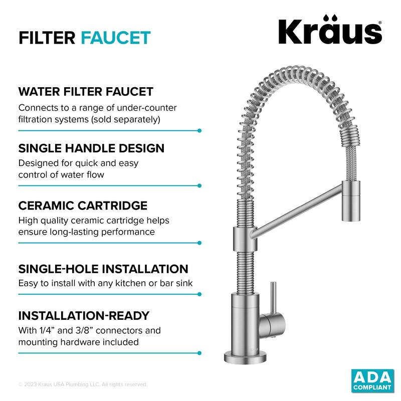 Kraus Bolden 1-Handle Drinking Water Dispenser Beverage Kitchen Faucet