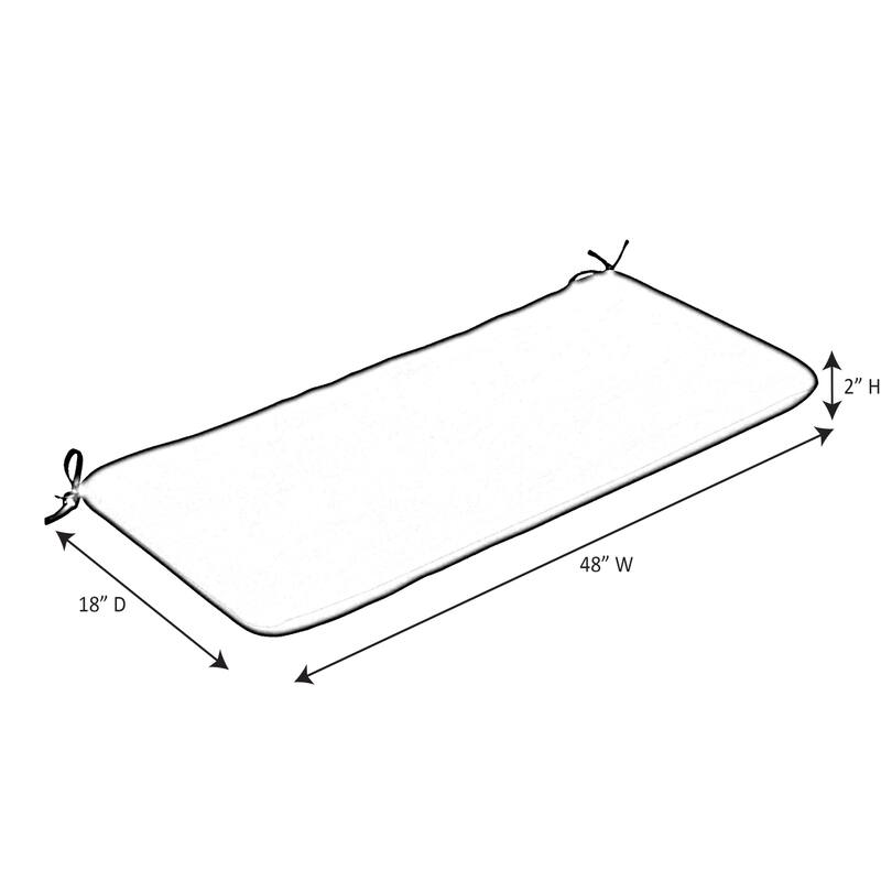 Sunbrella Stripe Fabric 1-Piece Indoor/Outdoor Bench Cushion, 48"W x 18"L, Brannon Redwood - 48"W x 18"L
