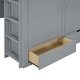 preview thumbnail 30 of 32, Full Size Wooden Loft Bed with Wardrobe, Desk, Drawers, Shelves for Bedroom