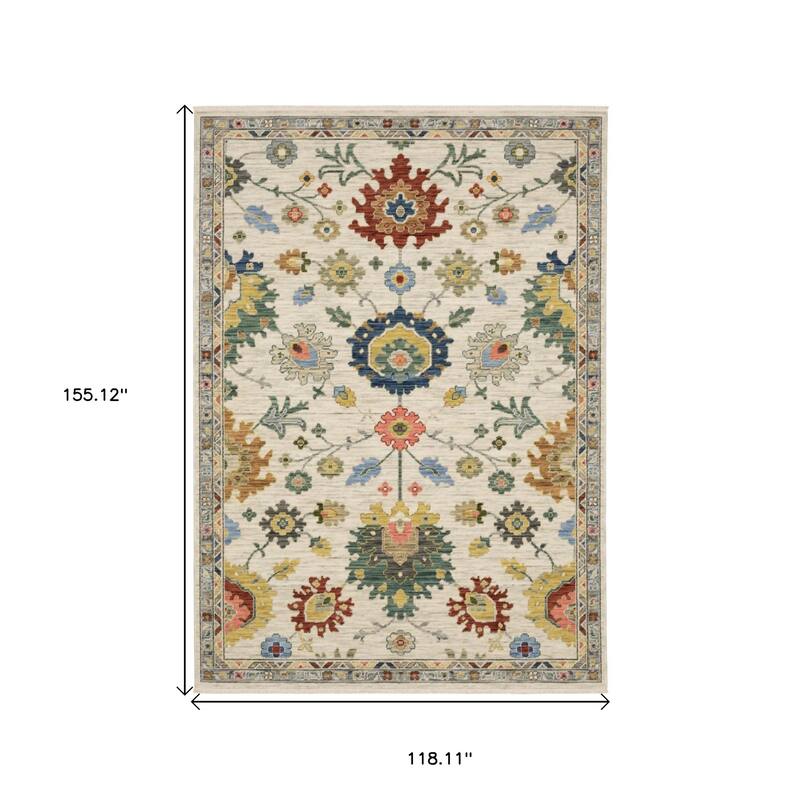 HomeRoots Oriental Traditional Rectangle Area Rug - 10' X 13'