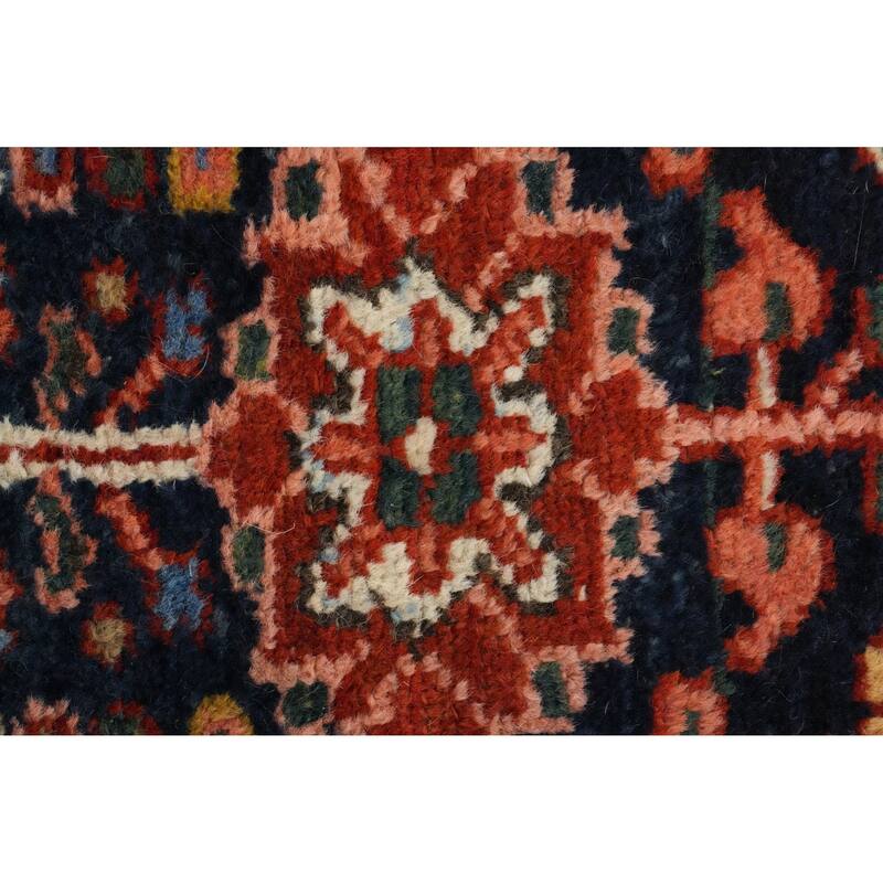 Hand Knotted Oriental 100% Wool Carpet Traditional Medallion Oranges & Rust Heriz Area Rug - 11' 6'' X 9' 1''