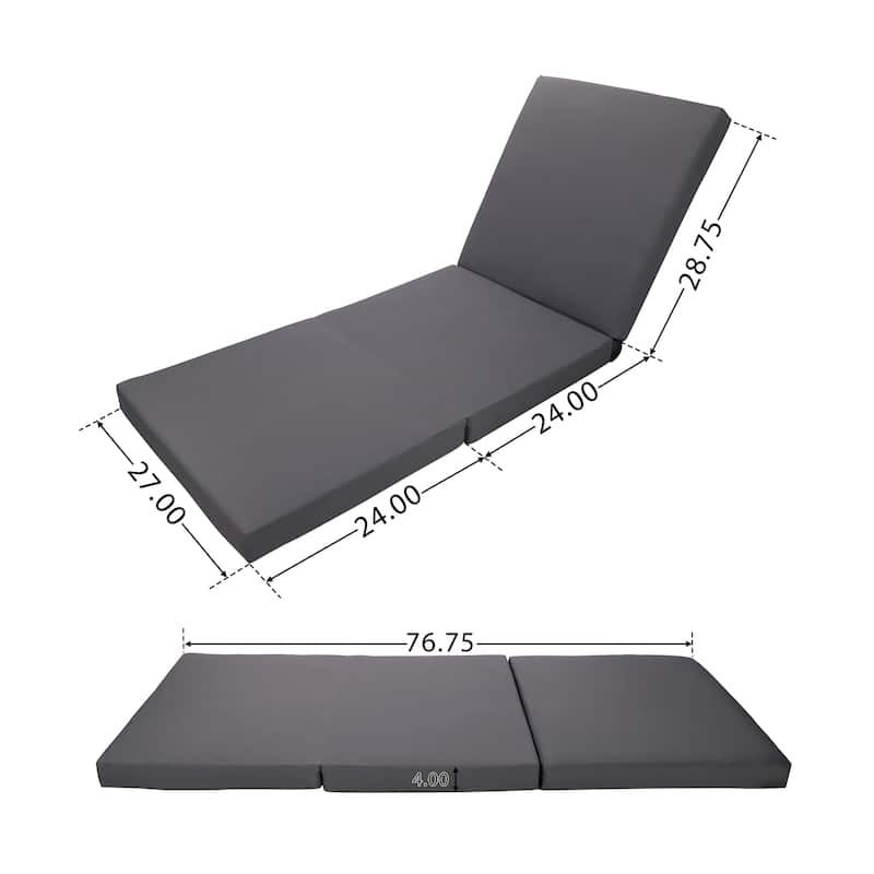 One-sided Open Storage Lounge Chairs Outdoor Patio Acacia Wood Chaise Lounge with Adjustable Backrest & Water-repellent Cushions
