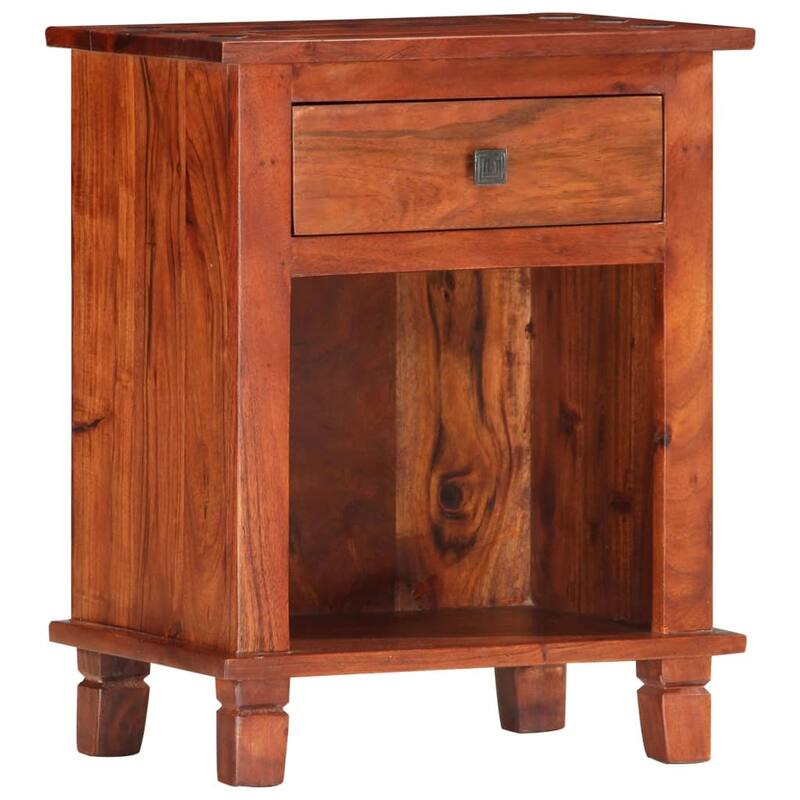 vidaXL Bedside Cabinet 15.7x11.8x19.7" Solid Acacia Wood - 15.7 x 11.8 x 19.7"