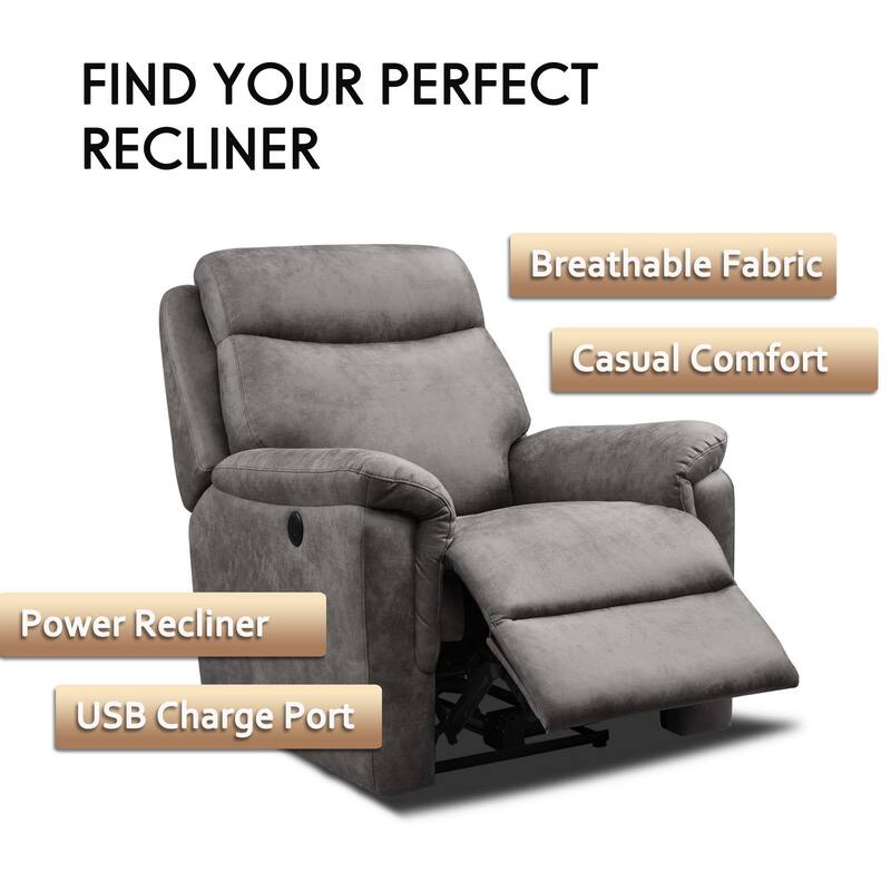 Ash Power Recliner with USB port